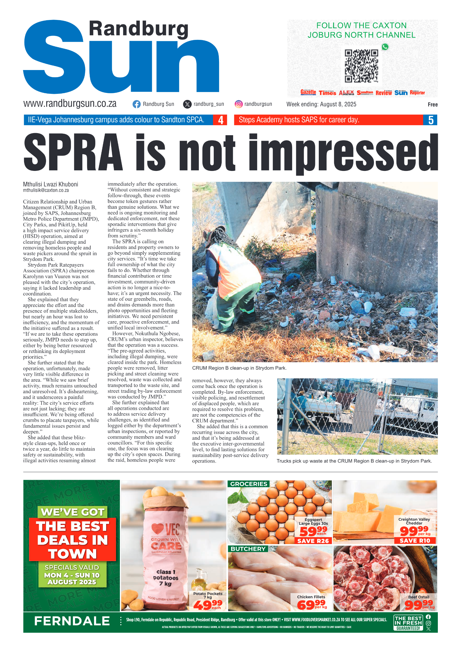 Randburg Sun 8 August 2025 page 1