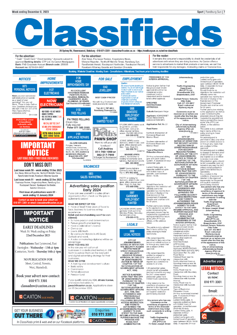 Randburg Sun 8 December 2023 page 7