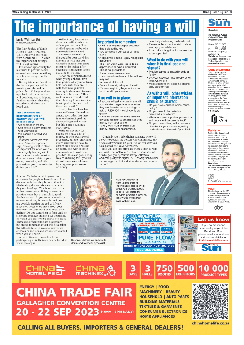 Randburg Sun 8 Sept 2023 page 3