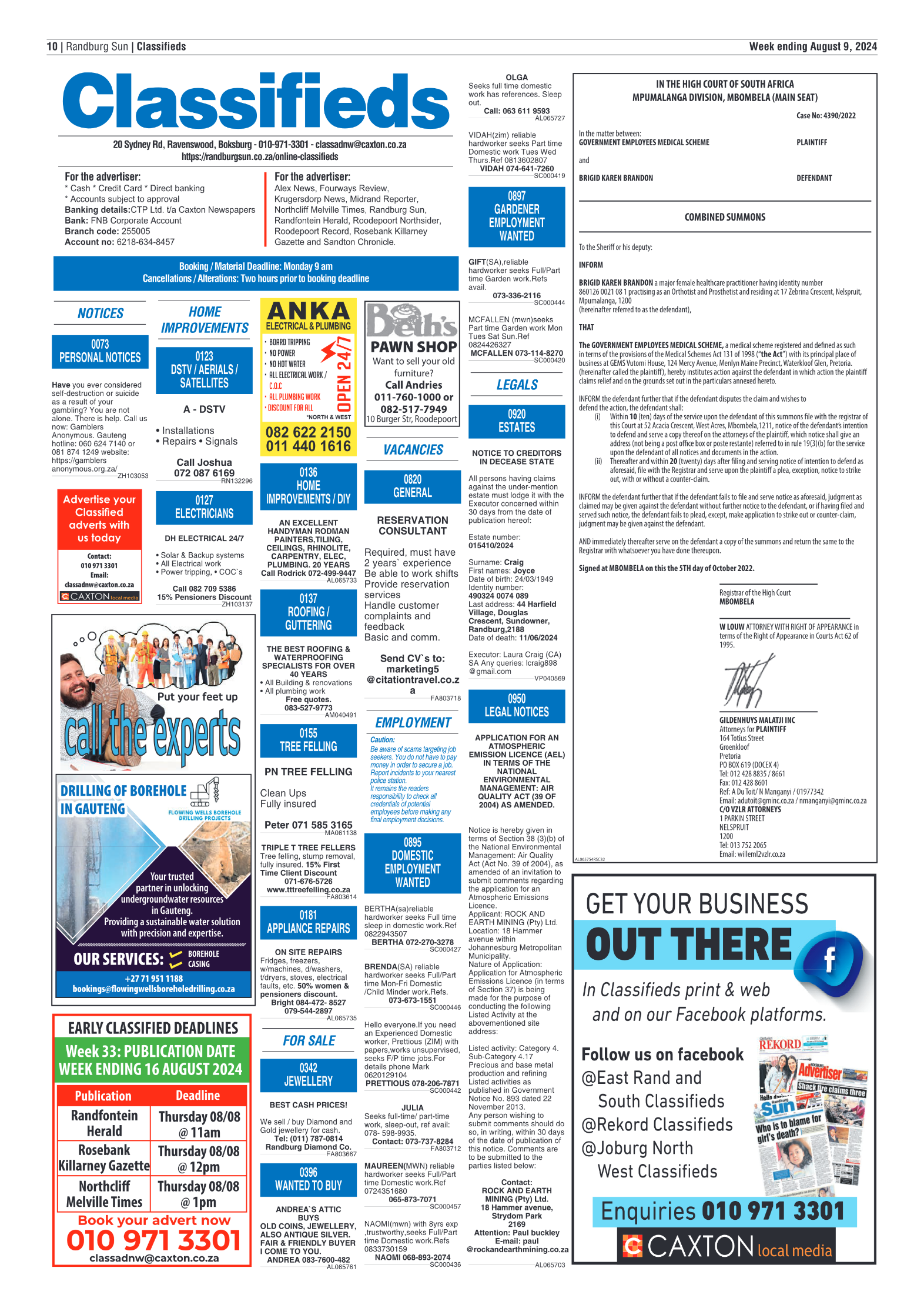 Randburg Sun 9 August 2024 page 10