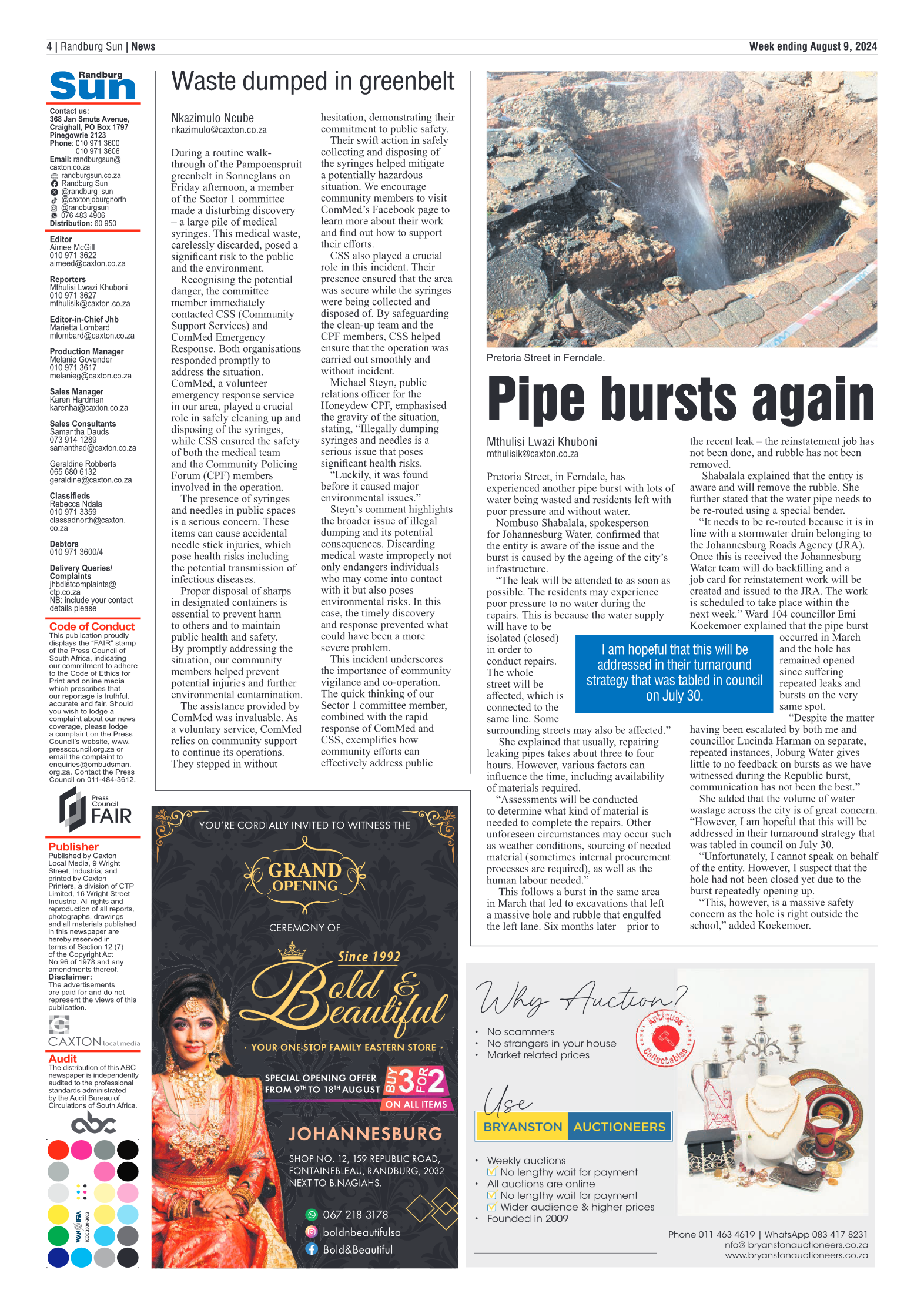 Randburg Sun 9 August 2024 page 4