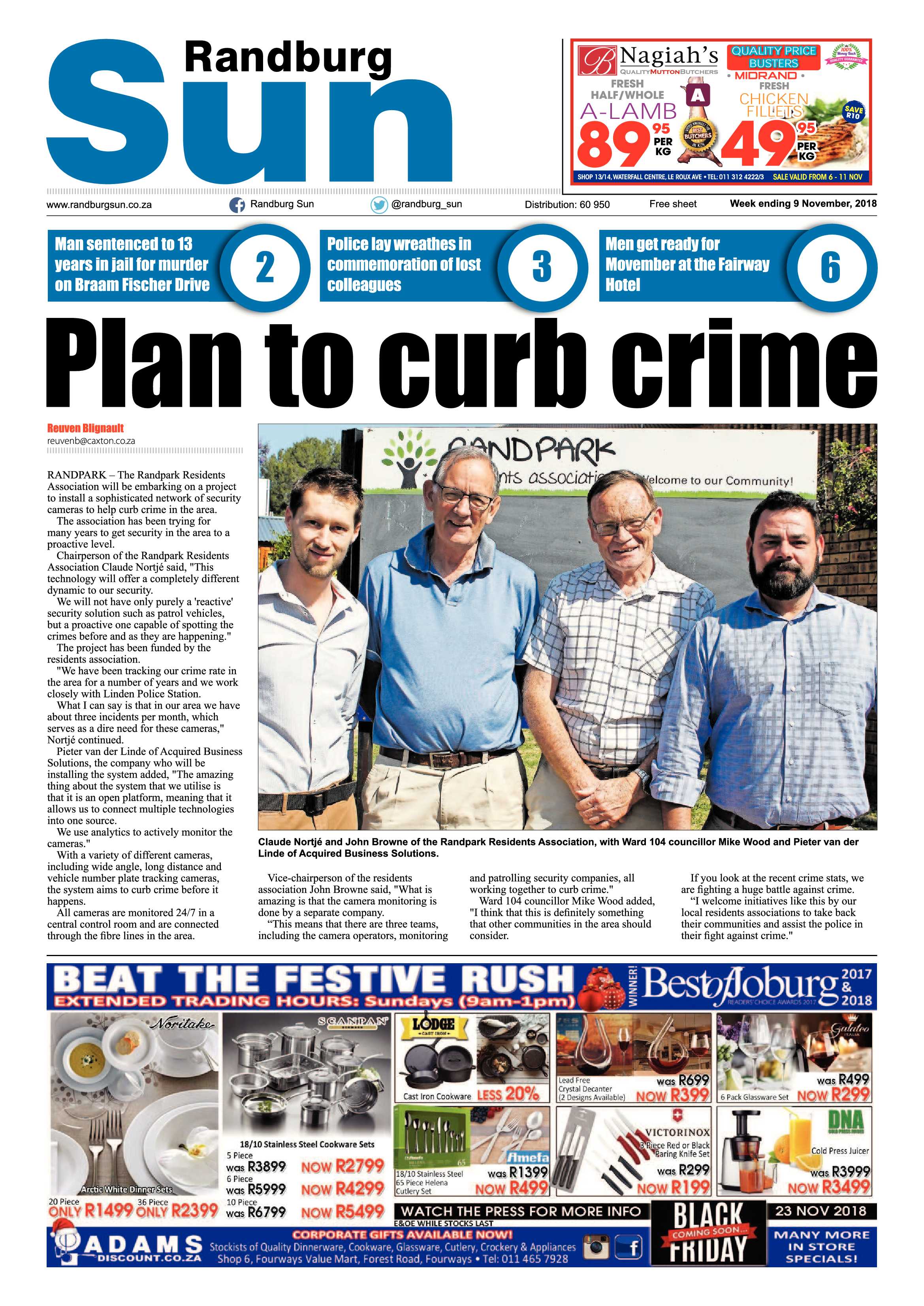Randburg Sun 9 November 2018 page 1