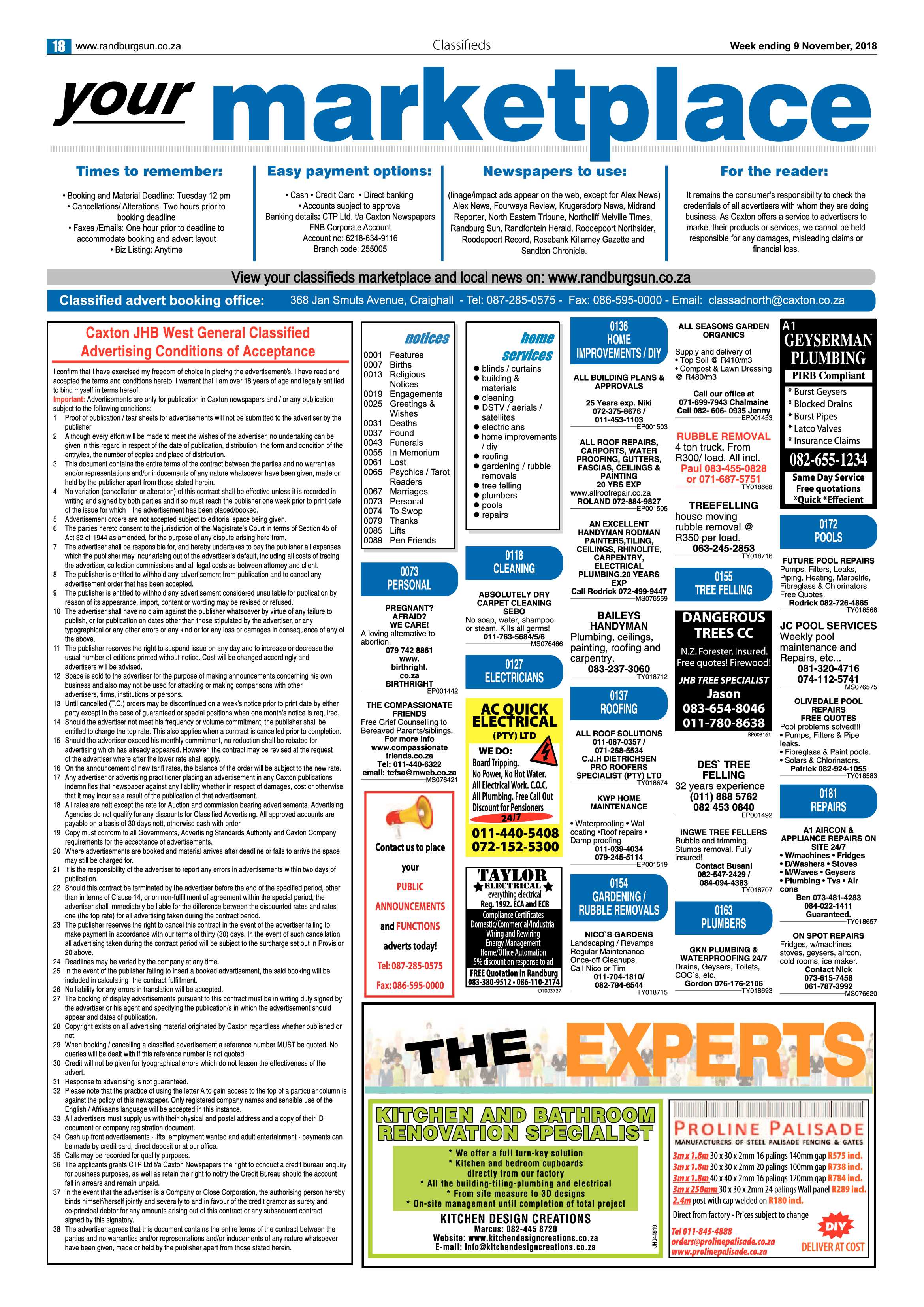 Randburg Sun 9 November 2018 page 18