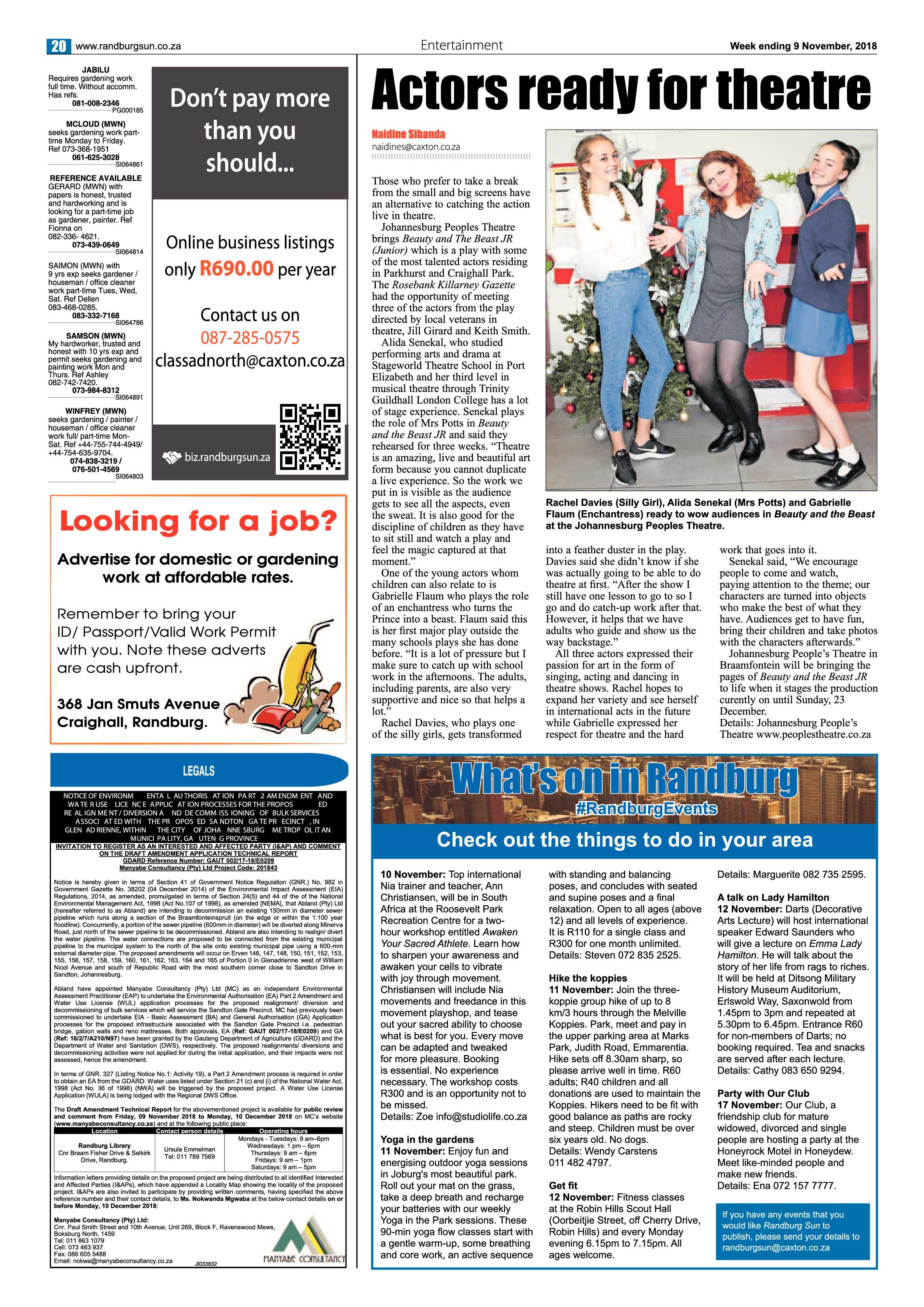 Randburg Sun 9 November 2018 page 20