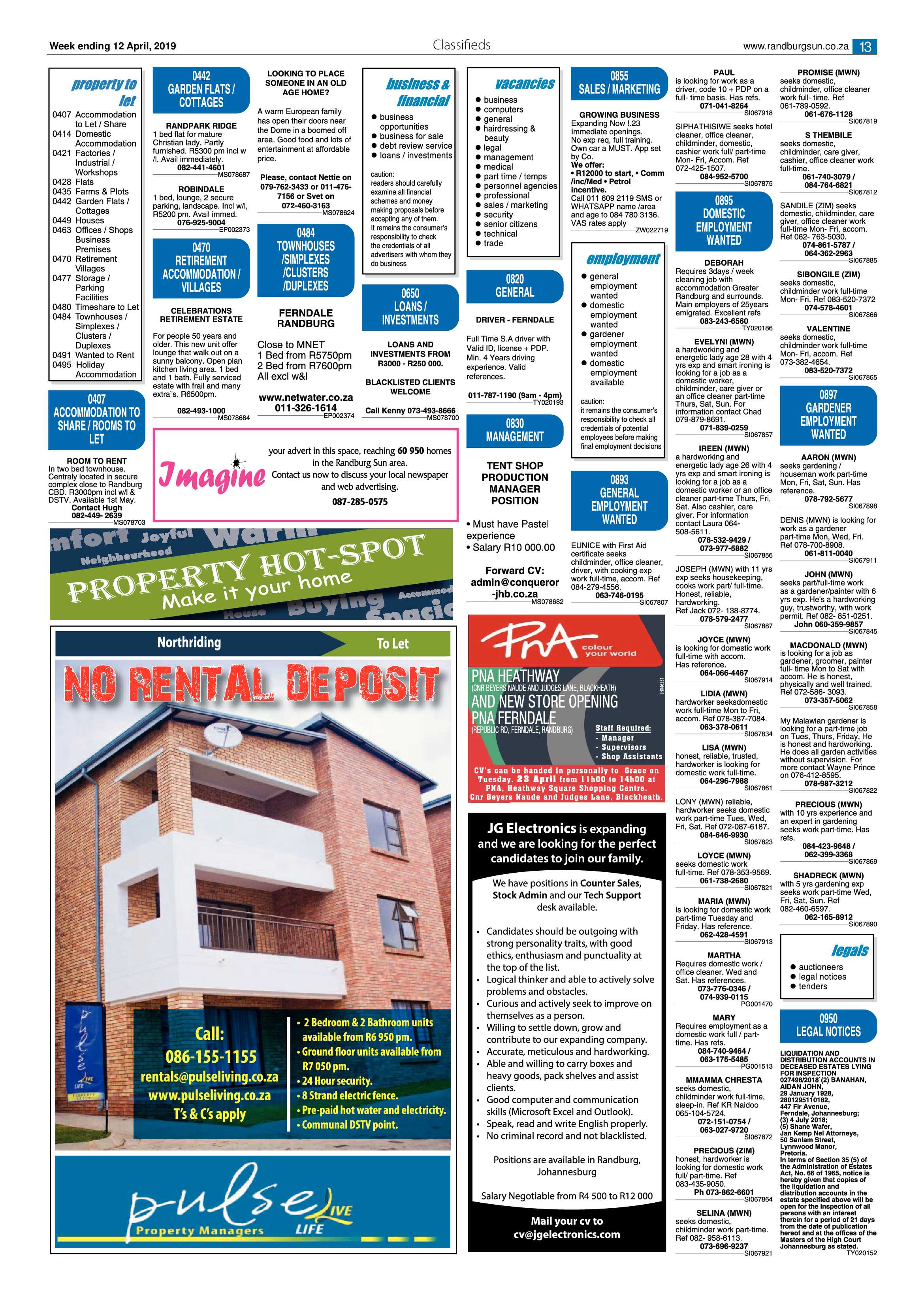 Randburg Sun April 12, 2019 page 12