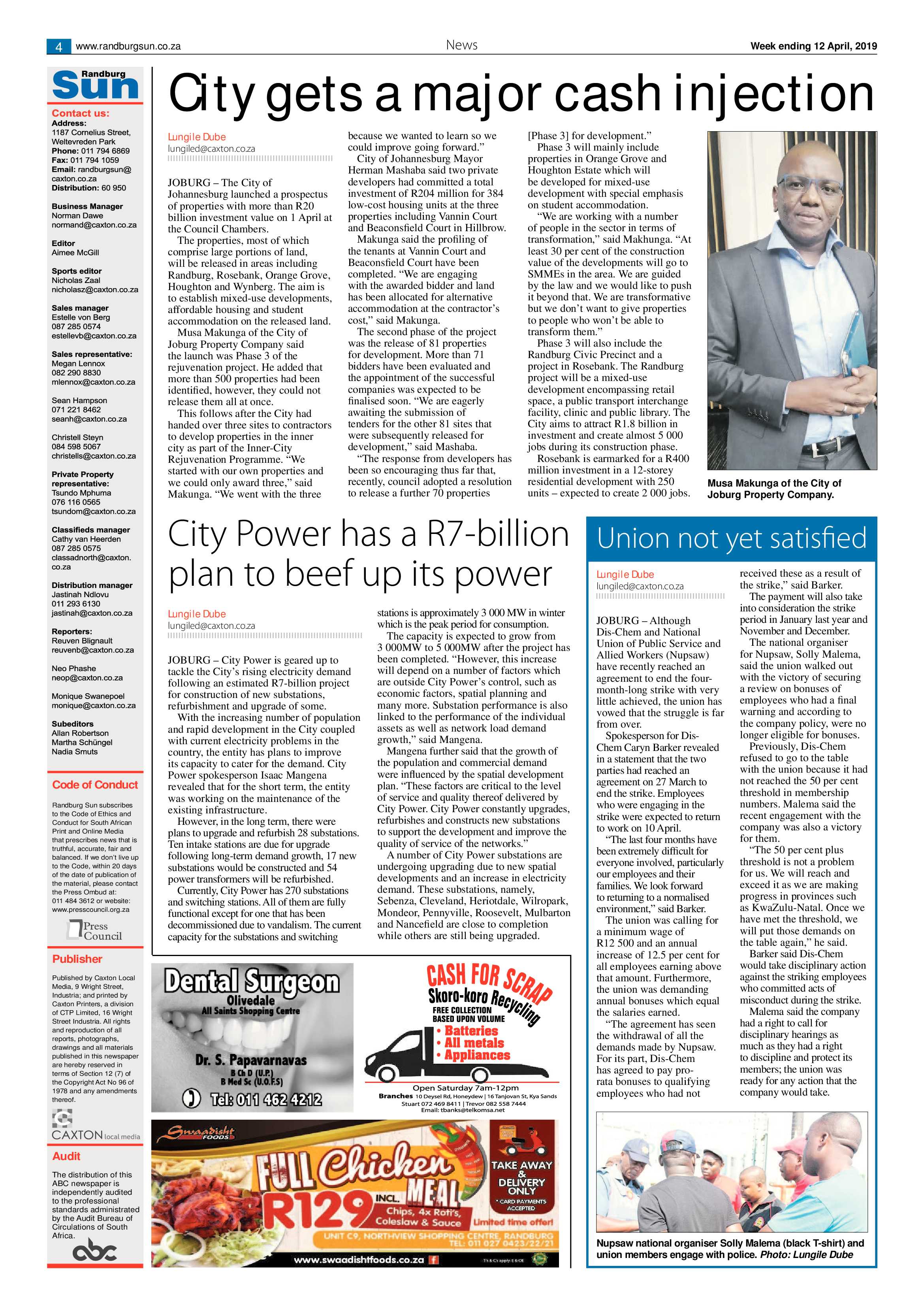 Randburg Sun April 12, 2019 page 3