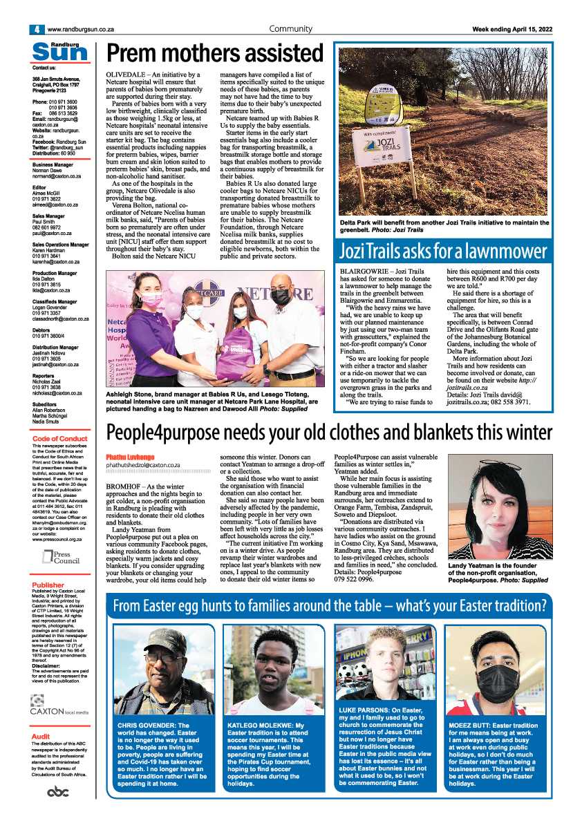 Randburg Sun April 15, 2022 page 4
