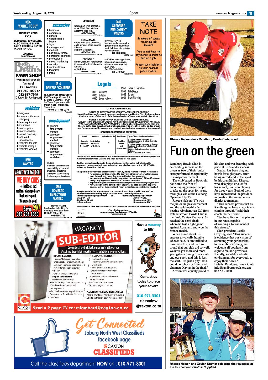 Randburg Sun August 19 2022 page 11