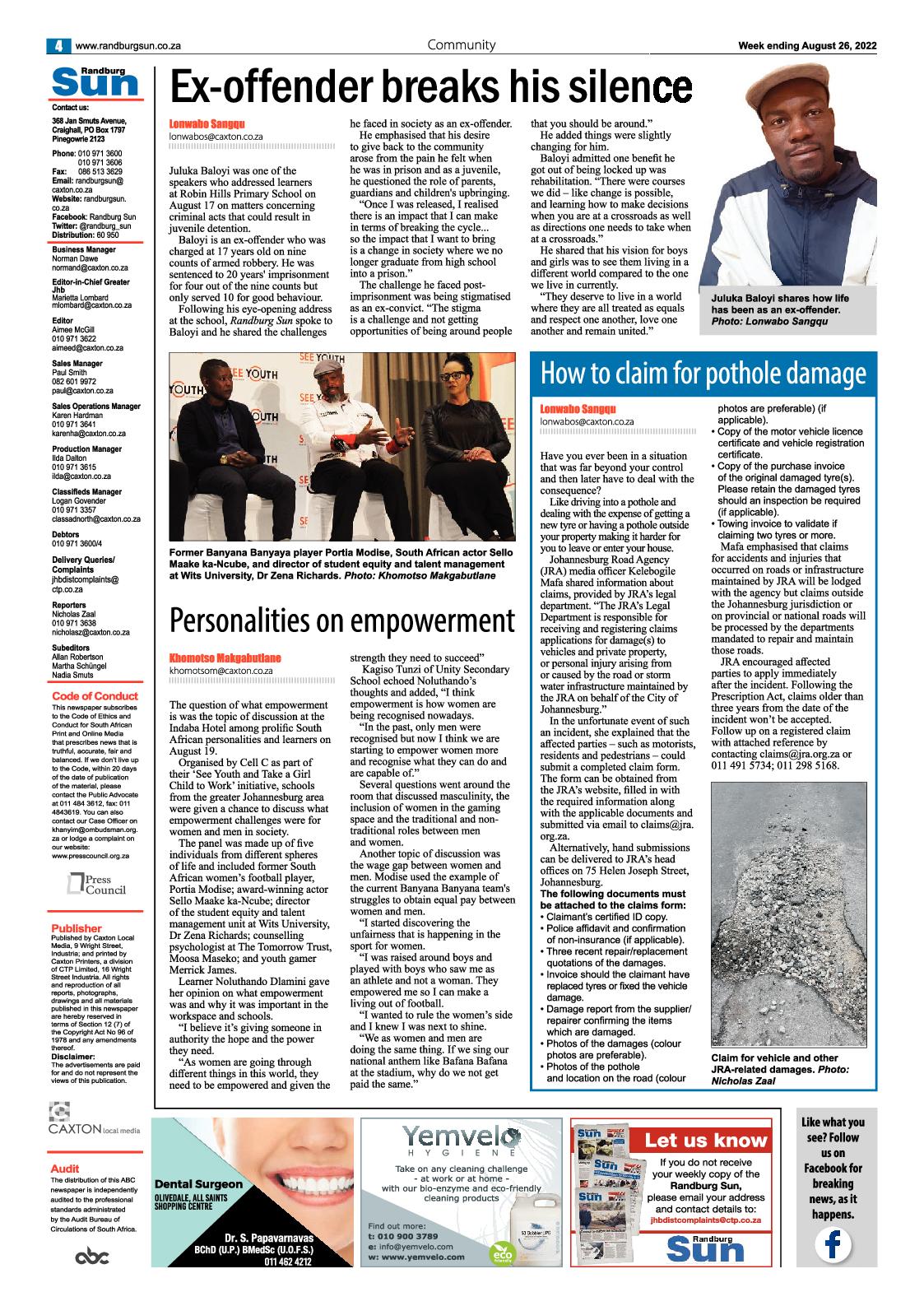 Randburg Sun August 26 2022 page 4