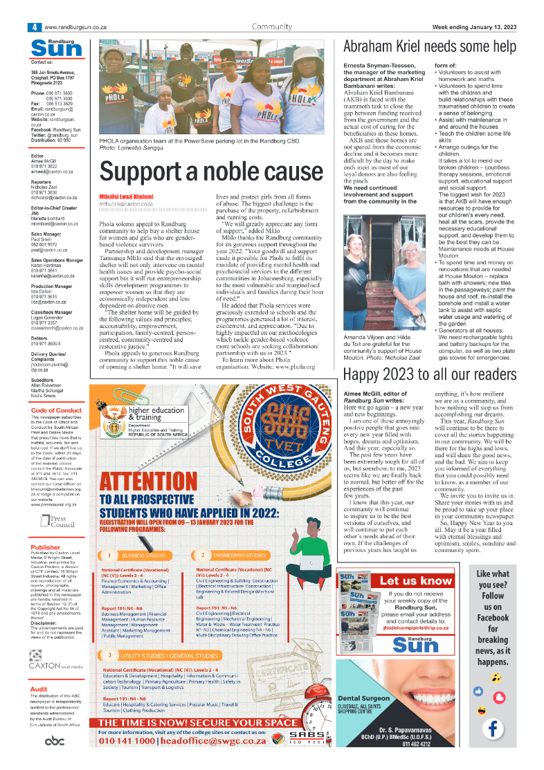 Randburg Sun Jan 13, 2023 page 4
