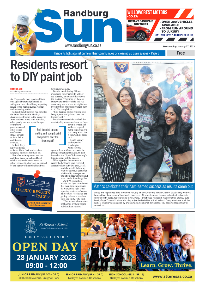 Randburg Sun Jan 27 2023 page 1