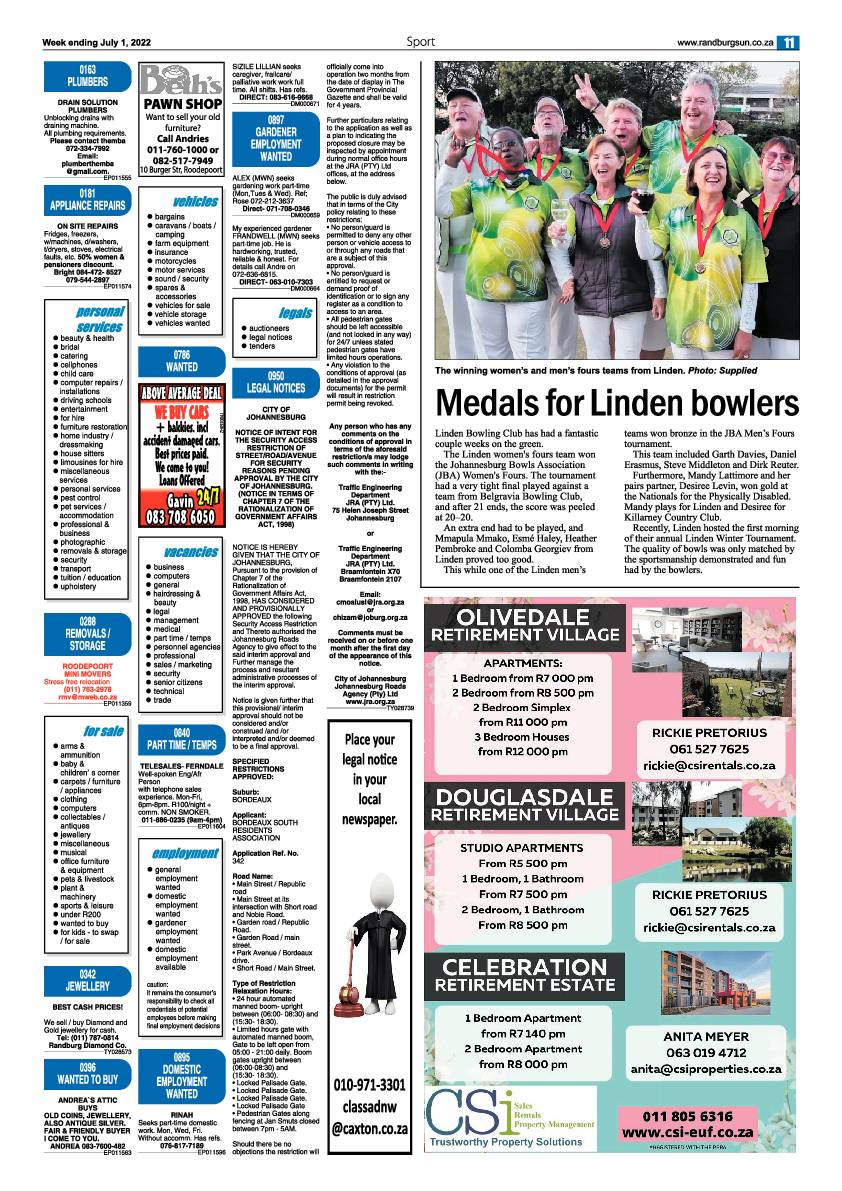 Randburg Sun July 1 2022 page 11