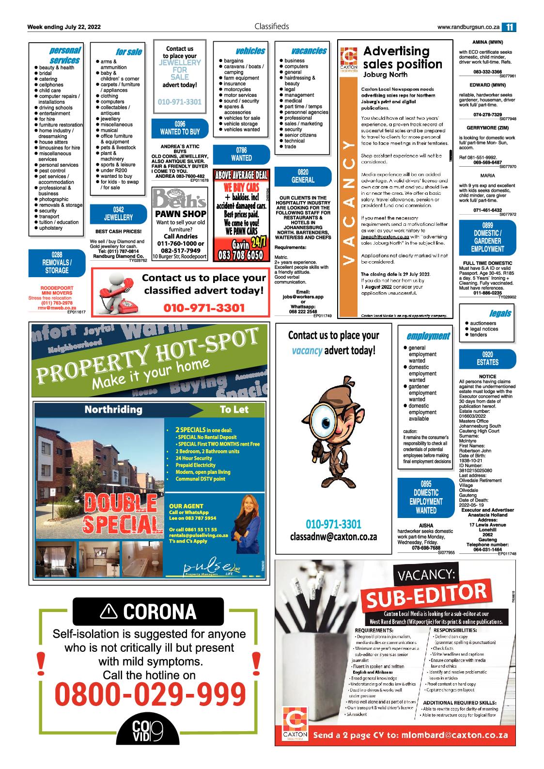 Randburg Sun July 22 2022 page 11