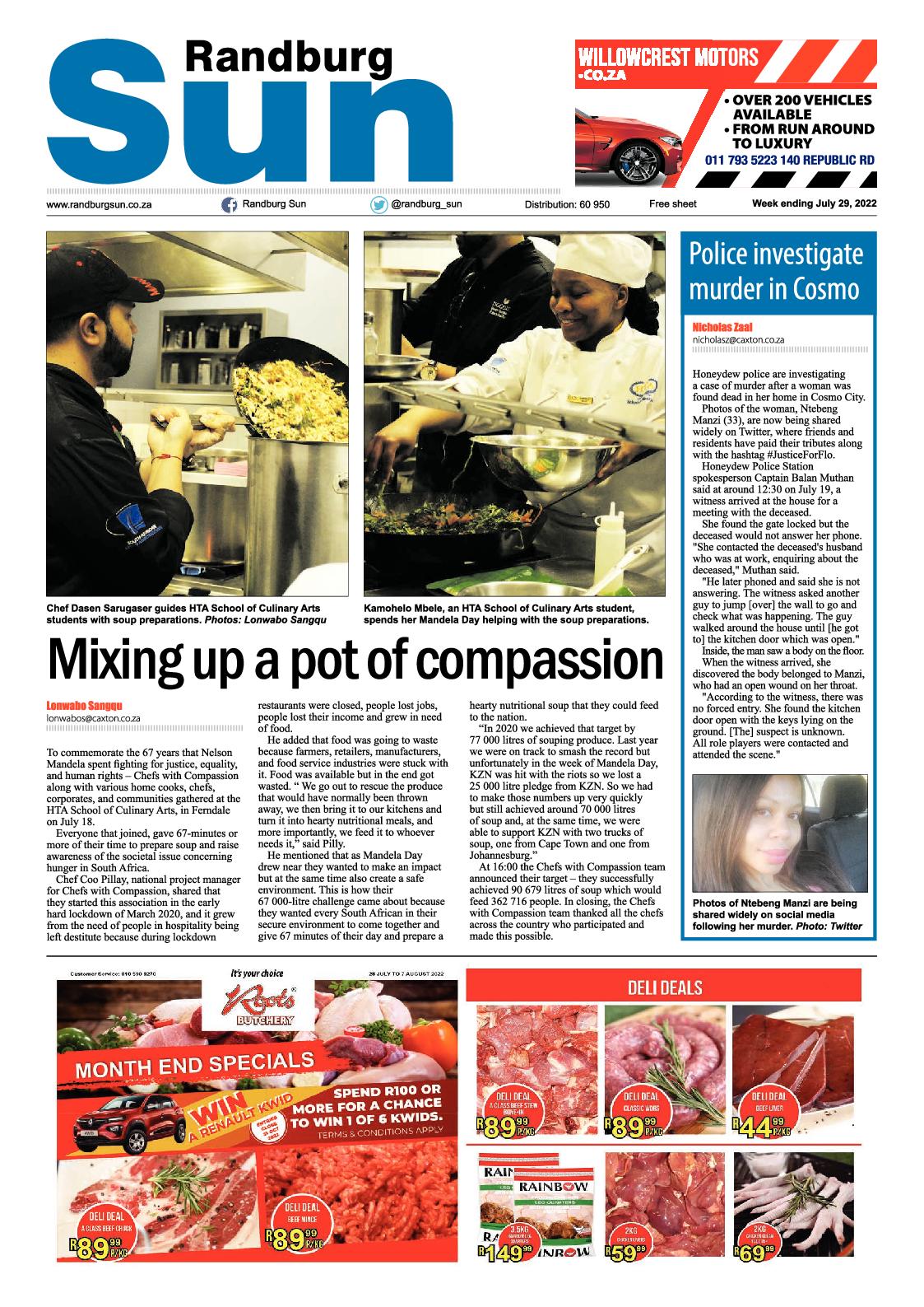 Randburg Sun July 29 2022 page 1