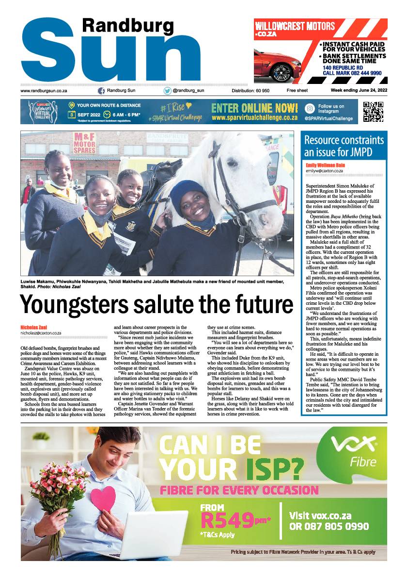 Randburg Sun June 24 2022 page 1