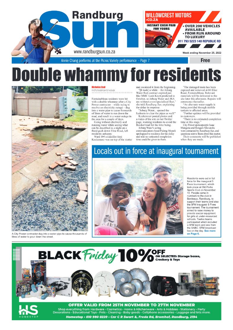 Randburg Sun Nov 25 2022 page 1