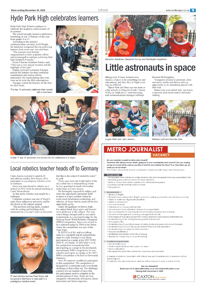 Randburg Sun Nov 25 2022 page 19