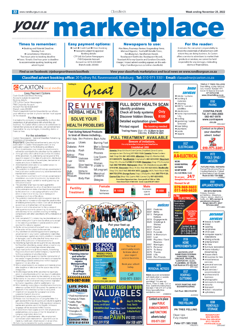 Randburg Sun Nov 25 2022 page 22