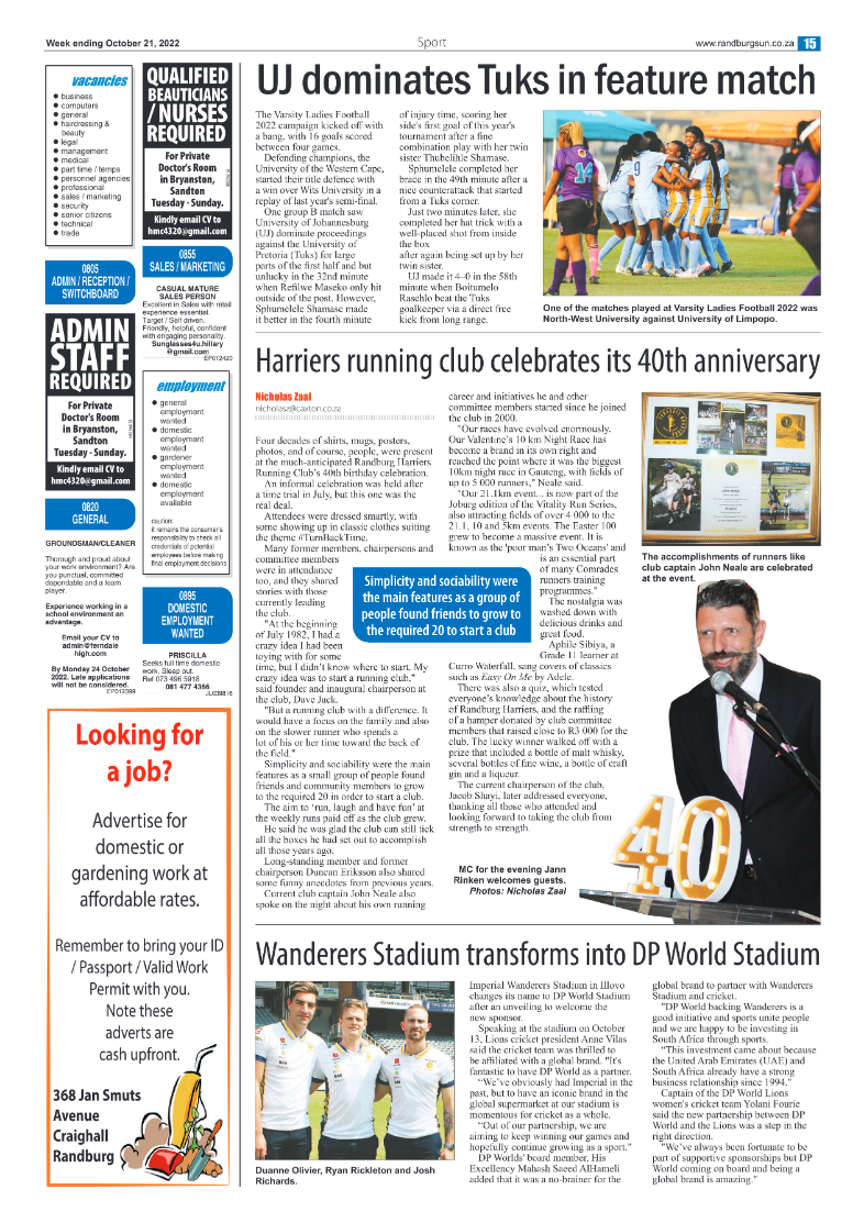 Randburg Sun Oct 21 2022 page 15