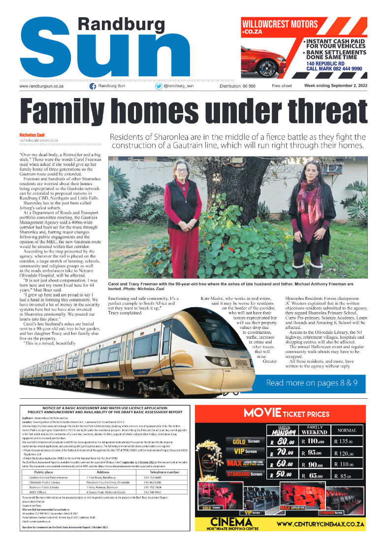 Randburg Sun September 2 2022 page 1